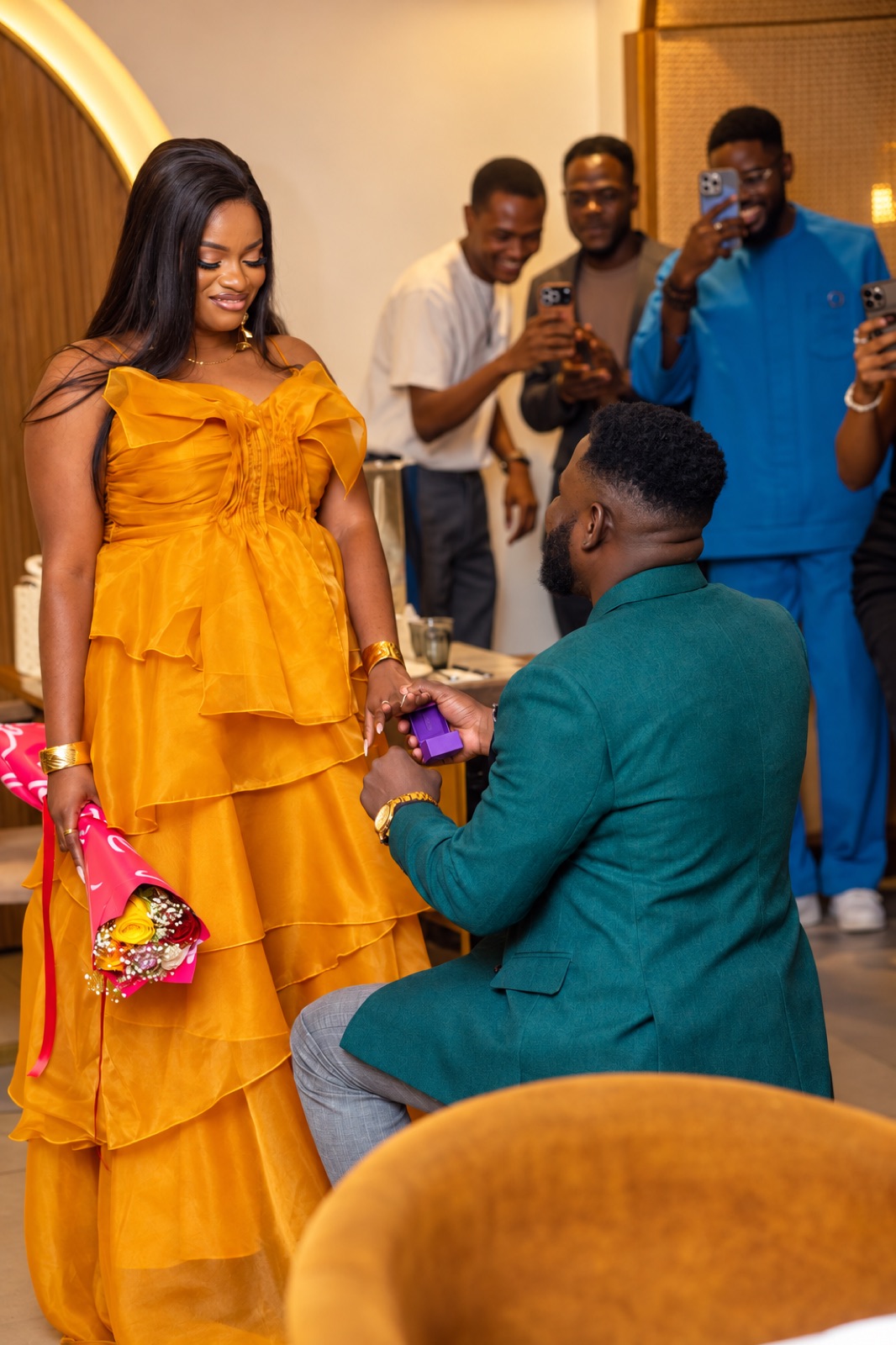 A moment from Elisha and Oyiza’s proposal