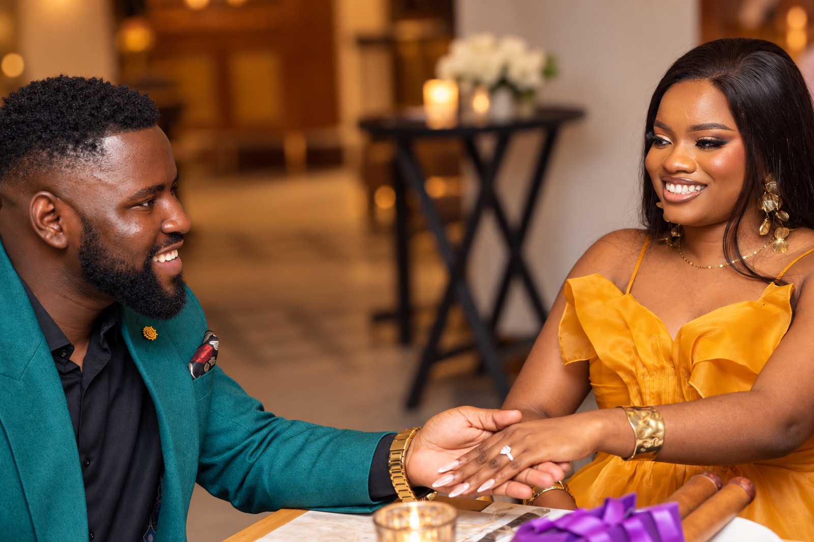 Elisha and Oyiza during their proposal